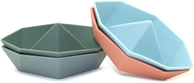 4 botes de origami, juguetes de baño para niños pequeños, juguetes de bañera para niños de 1, 2, 3, 4 años, regalos para niños y niñas, juguetes de