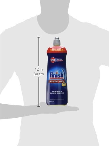 Finish Rinse Aid – Lavavajillas de secado 100% mejor, brillo de limón, 27.1 fl oz