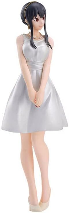 Yor Forger – Figura decorativa de escritorio con vestido de fiesta blanco, figura de espía de anime familiar, 7.48 pulgadas
