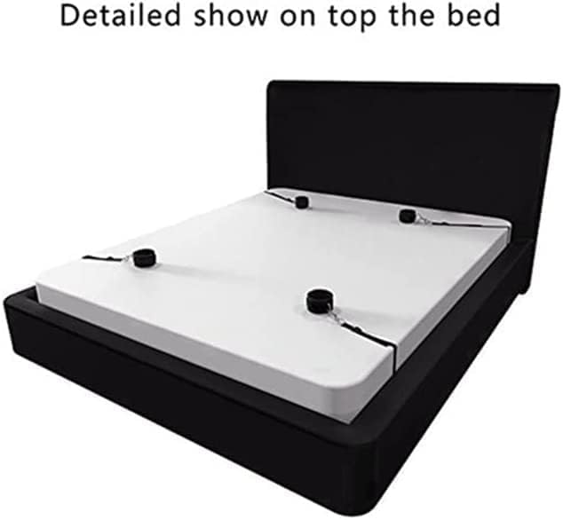 Kit sexual de restricciones para la cama para parejas, debajo de la cama, tamaño King, correas y restricciones sexis ajustables, atadas, brazos y