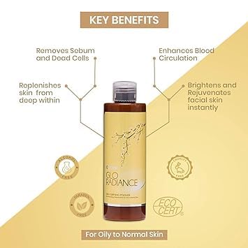 Pulidor purificador de piel Radiance elimina el sebo y las células muertas, ilumina y rejuvenece la piel facial al instante. Producto natural
