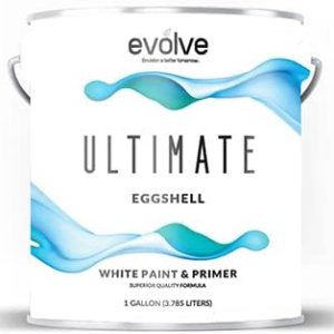 EVOLVE Pintura e imprimación de cobertura definitiva de una sola capa en blanco para pintura interior y exterior de casa, brillo de cáscara de EVOLVE Pintura e imprimación de cobertura definitiva de una sola capa en blanco para pintura interior y exterior de casa, brillo de cáscara de