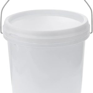 Cubo y tapa de plástico blanco seguro para alimentos, de 1.5 galones, contenedor de cubo con tapa, cubo de pintura de plástico para renovación del Cubo y tapa de plástico blanco seguro para alimentos, de 1.5 galones, contenedor de cubo con tapa, cubo de pintura de plástico para renovación del