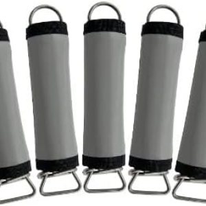 Poolzilla Paquete de 5 fundas de resorte para piscina, fundas de resorte grises con gancho y bucle para una fácil instalación, hechas de lona de PVC Poolzilla Paquete de 5 fundas de resorte para piscina, fundas de resorte grises con gancho y bucle para una fácil instalación, hechas de lona de PVC