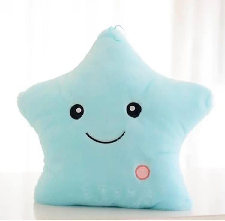 Star – Almohada de peluche con luces LED de 13.8 in (azul)