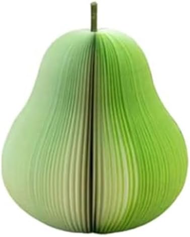 Bloc de notas de 130 hojas de papel 3D coloridas formas de frutas notas postales bloc de notas autoadhesivas para decoración de mesa (pera verde)