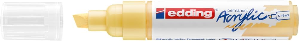 edding 5000 – Rotulador acrílico para dibujo sobre lienzo, papel artístico y madera, 1 rotulador acrílico resistente al agua, punta de cincel