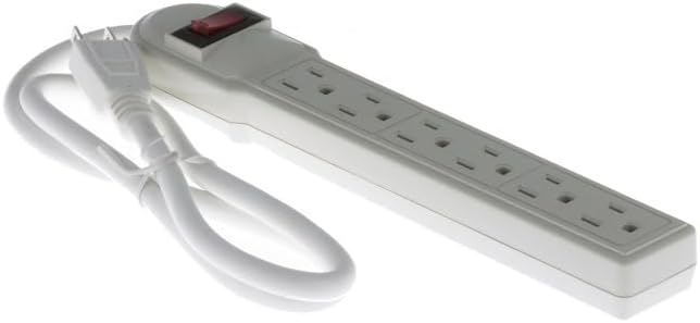 Regleta protectora contra sobretensiones con (6) salidas de 15 A y cable de 3 pies