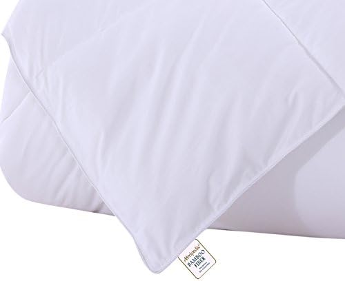 Abripedic Manta cálida de 300 hilos, 100% algodón, con relleno de bambú, color blanco