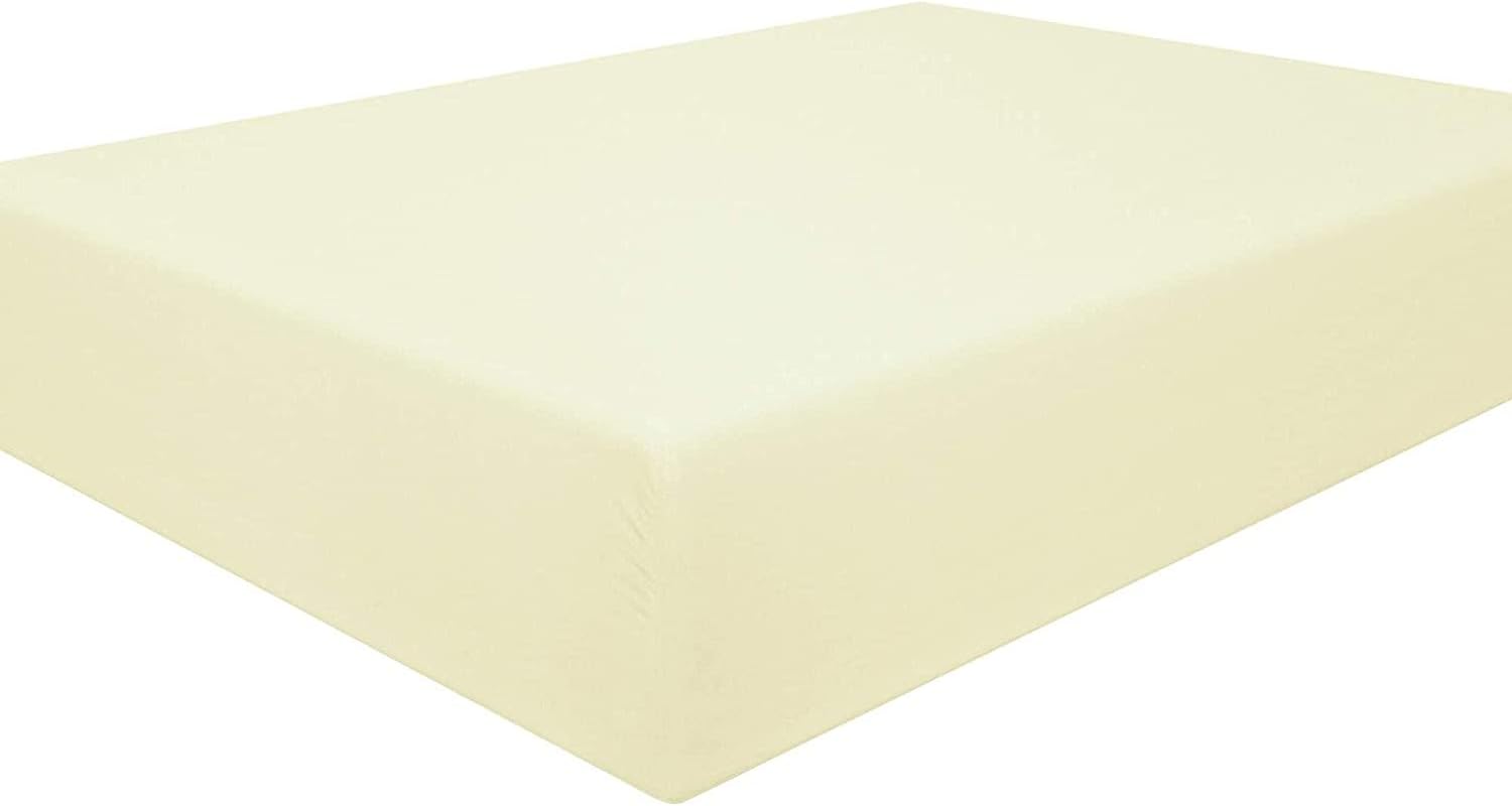 FLCA Juego de sábanas de 1 pieza con parte inferior de microfibra, bolsillos profundos (beige, individual)