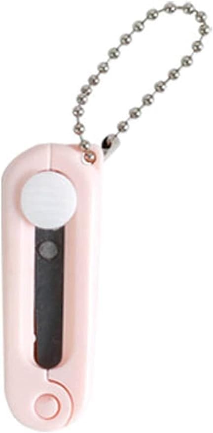 2 tijeras plegables rosadas, tijeras de viaje portátiles seguras, tijeras plegables telescópicas, mini tijeras de bolsillo con llavero para cortar,