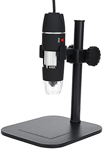 Microscopio S02 50-500X 8LED Luz blanca USB Digital Binocular Microscopio Instrumento con soporte de elevación Soportes para microscopio (Color