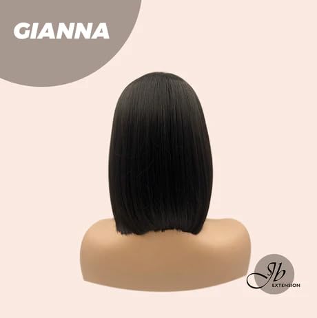 GIANNA – Peluca negra de corte Bob con piezas de dinero rubias, pelucas rectas sin pegamento para mujer, pelucas sintéticas naturales para uso