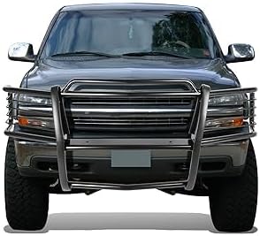 DNA Motoring GRILL-G-008-BK – Protector de rejilla para cepillo de parachoques delantero, compatible con 00-02 SilveradoSierra 2500HD 3500HD