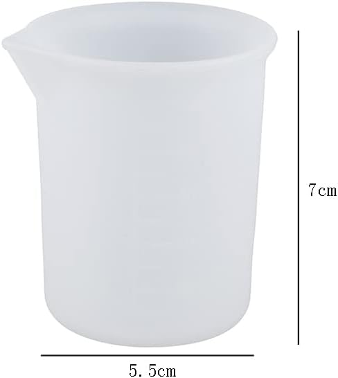 3 tazas medidoras de silicona de 3.4fl oz, tazas de mezcla de silicona con escala para hacer joyas, manualidades de resina, color blanco