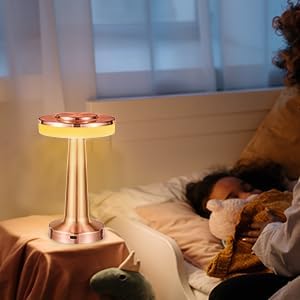 Lámpara de escritorio recargable con batería con sensor táctil, lámpara de mesa LED portátil inalámbrica, regulable de tres niveles, adecuada para