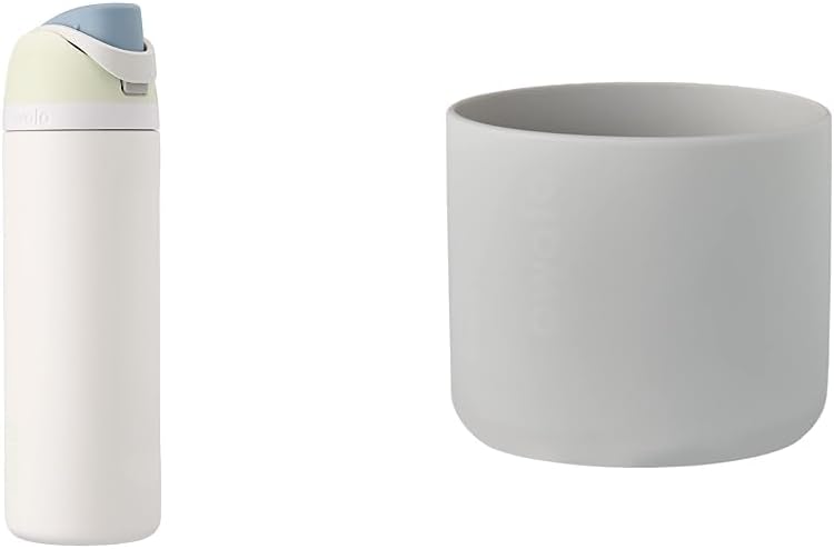 Owala Botella de agua de acero inoxidable aislada FreeSip de 32 onzas con funda protectora de silicona