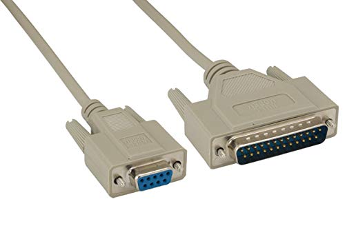 Cable de módem nulo DB9 hembra a DB25 macho (10 pies (1 paquete))