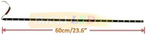 SOCAL-LED 2X 23.6in 24″ verde flexible tiras LED de alta potencia brillante 5050 12 SMD coche DRL bajo tablero acento luz, impermeable, cortable