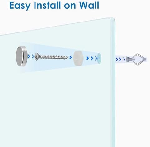 Pizarra blanca magnética de cristal, para montaje en pared, pizarra blanca de borrado en seco con 2 imanes, 1 borrador (48 x 36)