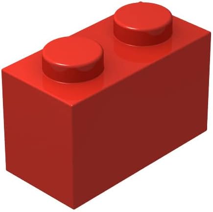 Bloque de ladrillo clásico a granel, ladrillos rojos 1×2, ladrillos de construcción planos 100 piezas, compatible con piezas y piezas de Lego