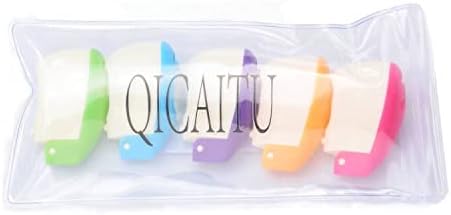 QICAITU – 5 fundas para la cabeza de cepillo de dientes, tapa de ventosa, protector portátil para cepillos de dientes, 6 colores para familia,