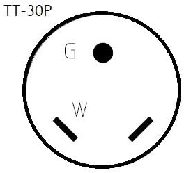 Parkworld Cable de extensión RV 30A NEMA TT-30 con asa, Camper 30amp TT-30P a TT-30R (50 pies)