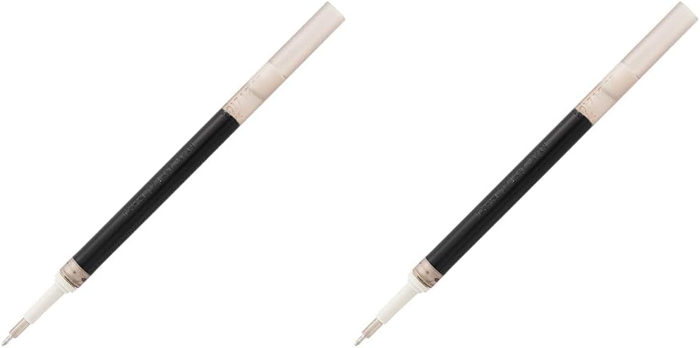 Pentel Tinta de repuesto para bolígrafo de gel líquido EnerGel, 0.028 in, punta de aguja, tinta negra, 1 paquete (LRN7-A) (paquete de 2)