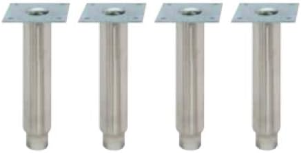 Kason Serie 1752 Patas de acero inoxidable resistentes de 1-58 pulgadas de diámetro exterior, 6 pulgadas de altura, juego de 4