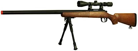BBTac Rifle de francotirador de airsoft VSR-10 de acción de perno potente pistola de airsoft con alcance de caza y bípod