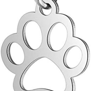 10 colgantes de acero inoxidable con diseño de huella de perro, diseño de huella de animales, para hacer joyas 10 colgantes de acero inoxidable con diseño de huella de perro, diseño de huella de animales, para hacer joyas