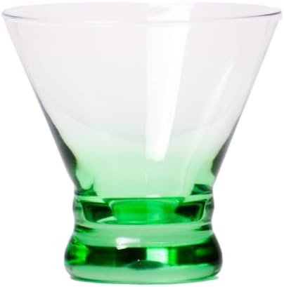 Vasos de cóctel de colores sin tallo (verde)  Martinis, Margaritas, cualquier bebida  Bar, mesa o fiesta  Gran regalo  Elección de cuatro colores