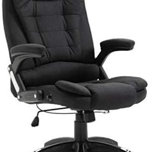 daals Silla de oficina reclinable ejecutiva extra acolchada (tela negra) daals Silla de oficina reclinable ejecutiva extra acolchada (tela negra)