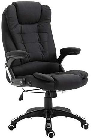 daals Silla de oficina reclinable ejecutiva extra acolchada (tela negra)