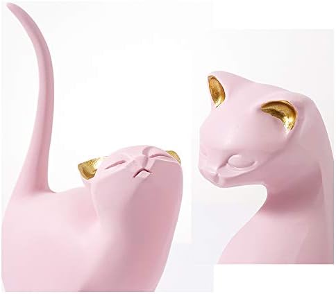 WhaleCreation – Figura de gato rosa, estilo moderno, decoración del hogar, juguete de regalo