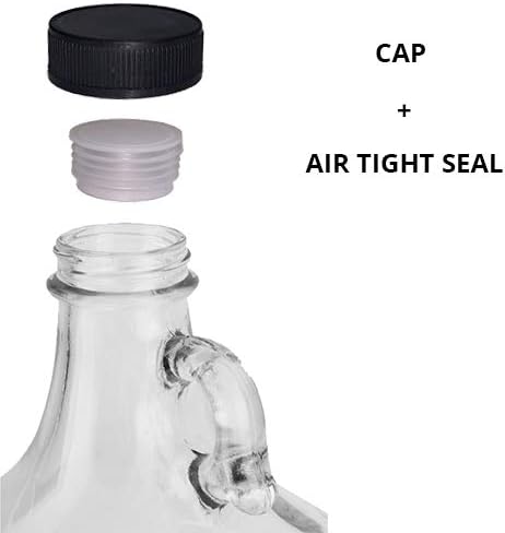 C-Store Packaging – Jarra de vidrio transparente de 1 galón (128 oz) con tapa de 1.496 in – Paquete de 6  Envío rápido el mismo día