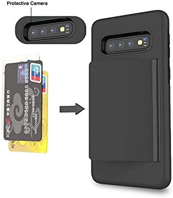 Asuwish Funda de teléfono para Samsung Galaxy S10 con protector de pantalla de vidrio templado y soporte para tarjeta de crédito, accesorios