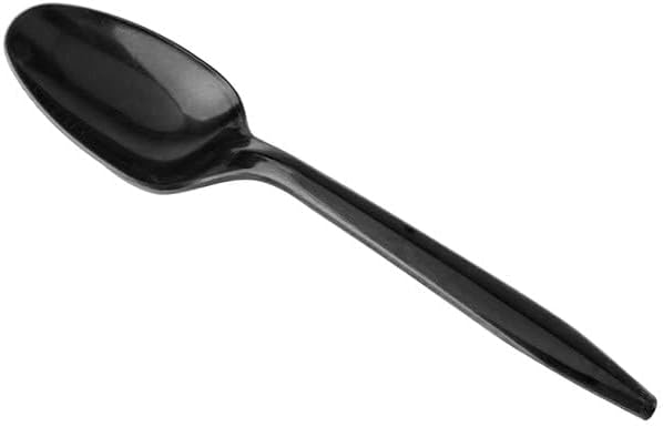 400 cucharas de plástico negras de peso medio  Cucharas desechables de plástico  Cucharas de plástico duraderas  Ideal para celebraciones, fiestas,