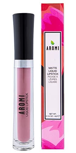 Aromi Lápiz labial líquido Pink Nude mate, color beige rubor, lápiz labial de larga duración, vegano, libre de crueldad, uso durante todo el día,