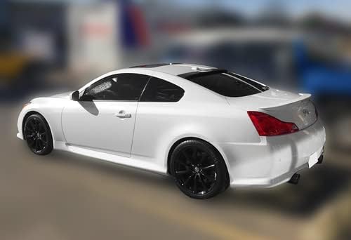 HK5 Alerón de techo de ventana trasera de fibra de carbono negro compatible con Infiniti G37 2DR Coupe 2008-2013 y compatible con Infiniti Q60 2DR