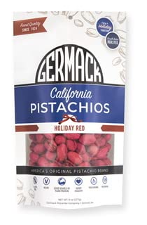 Germack Pistachio Company, Nueces de pistacho rojas navideñas, tostadas y saladas (8 onzas)
