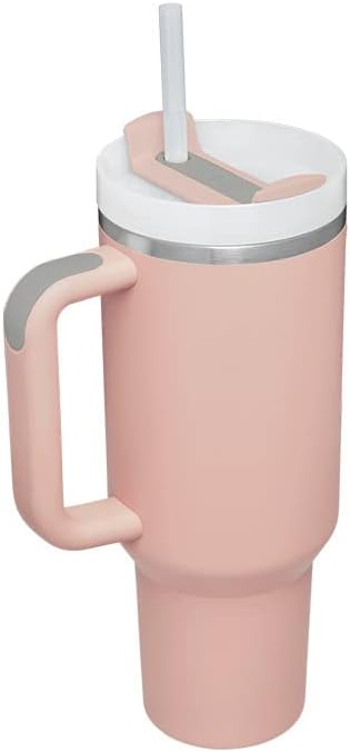 Tumbler With Handle 40 oz and Straw Lid,304 Stainless Steel Water Bottle, Travel Mug Insulated Tumblers Iced for Tea Coffee Gift, large capacity car