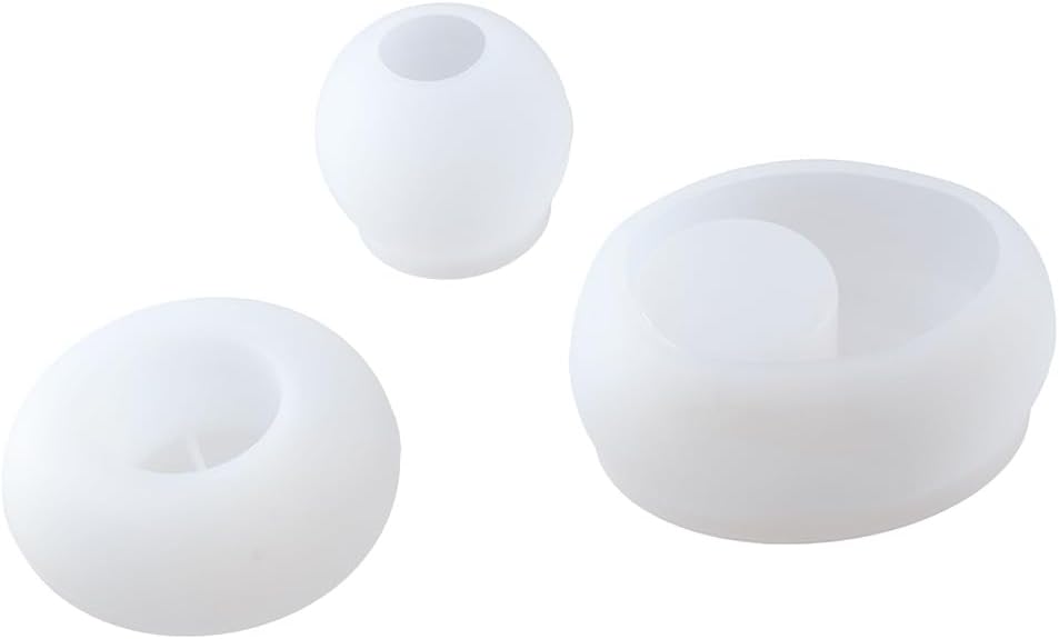 HomeSoGood 3 moldes de silicona con forma de esfera para velas de té, moldes de silicona para decoración del hogar, portavelas