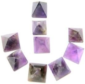 crystalmiracle Pirámide de cristal de amatista, pirámides naturales de energía positiva, juego de 9, pirámides de cristales coleccionables para