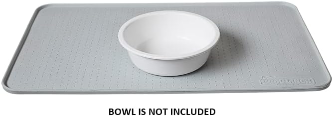 Tapete de silicona para alimentación de gatos y perros, impermeable, borde elevado, apto para lavavajillas, bandeja individual para mascotas, tapete