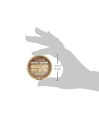 EKOCUPS Paquete de cápsulas de café orgánicas variadas de comercio justo, 30% más de café por taza, café gourmet ligero, medio y oscuro para