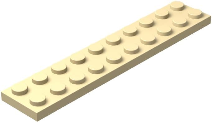 Platos clásicos beige a granel, placa beige 2×10, placas de construcción planas 100 piezas, compatibles con piezas y piezas de Lego 2×10 placas