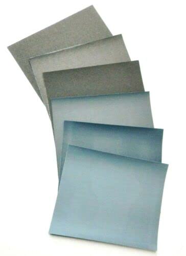 Hojas de lijado Matador de 9 x 11 pulgadas, papel de lija impermeable húmedoseco, grano SC, 1500, 2000, 2500, 3000, 5000, 7000, 6, surtido de