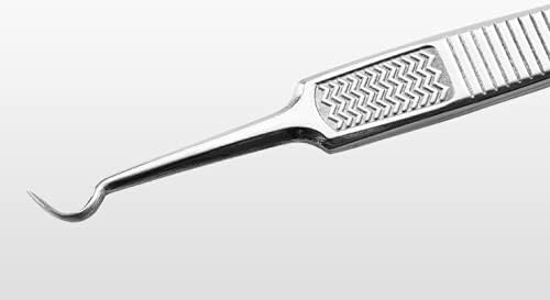 WOIWO Pinzas de acero inoxidable de doble extremo para el acné, pinza para el acné, herramienta de belleza para el codo, espinilla, 2 uds