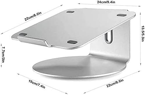 Laptop Stand,360 Rotation Aluminum Alloy Material Durable Cooling Base Laptop Stands for 10 to 15.6 Inches Notebook Computer (Color  Silver)
